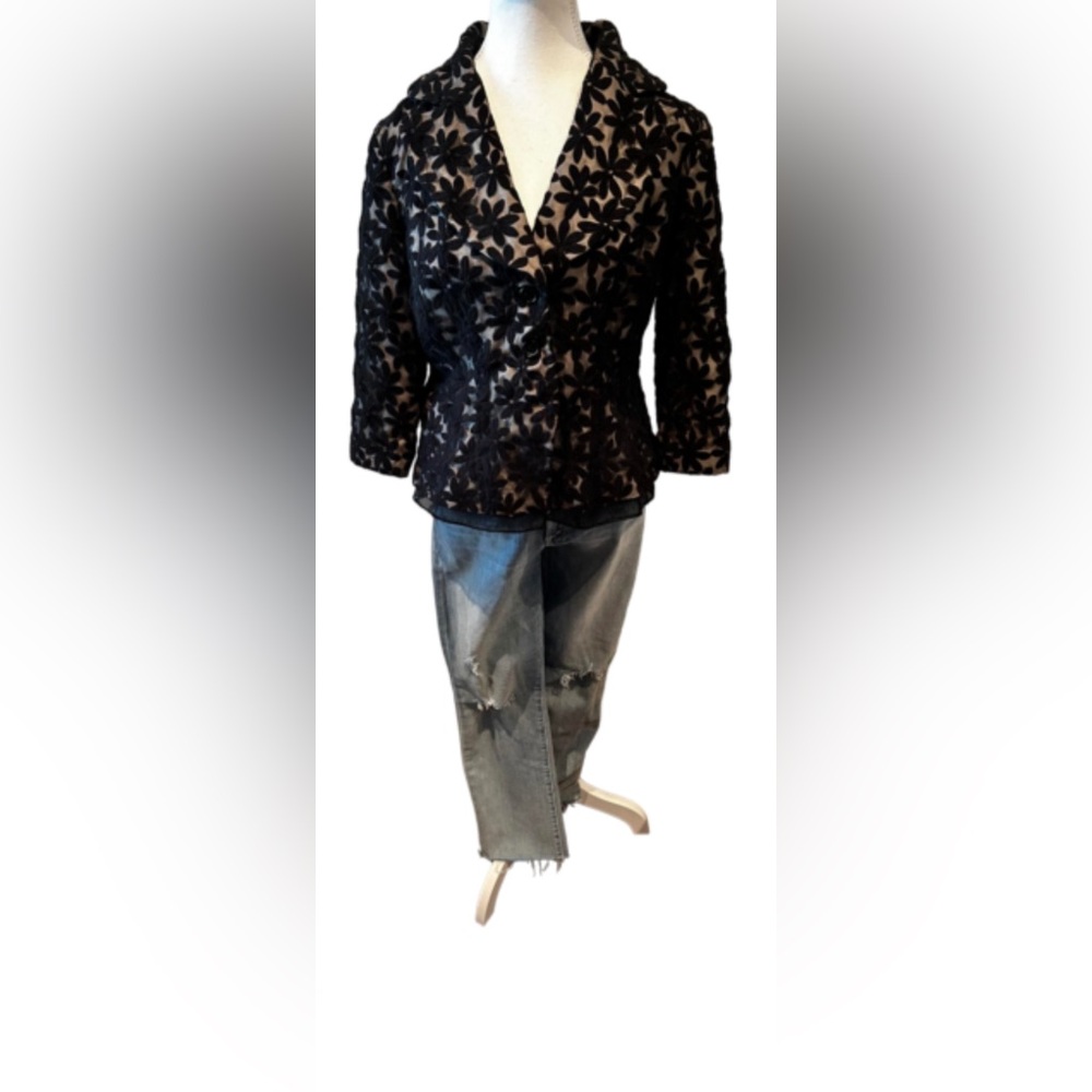 Sandra Angelozzi blazer with organizer tone on tone floral